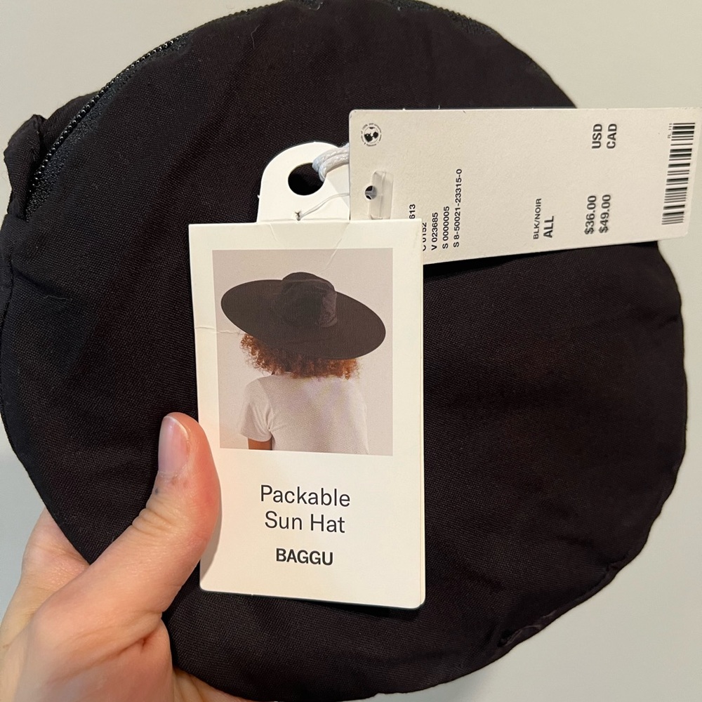 NWT Baggu Packable Sun Hat black